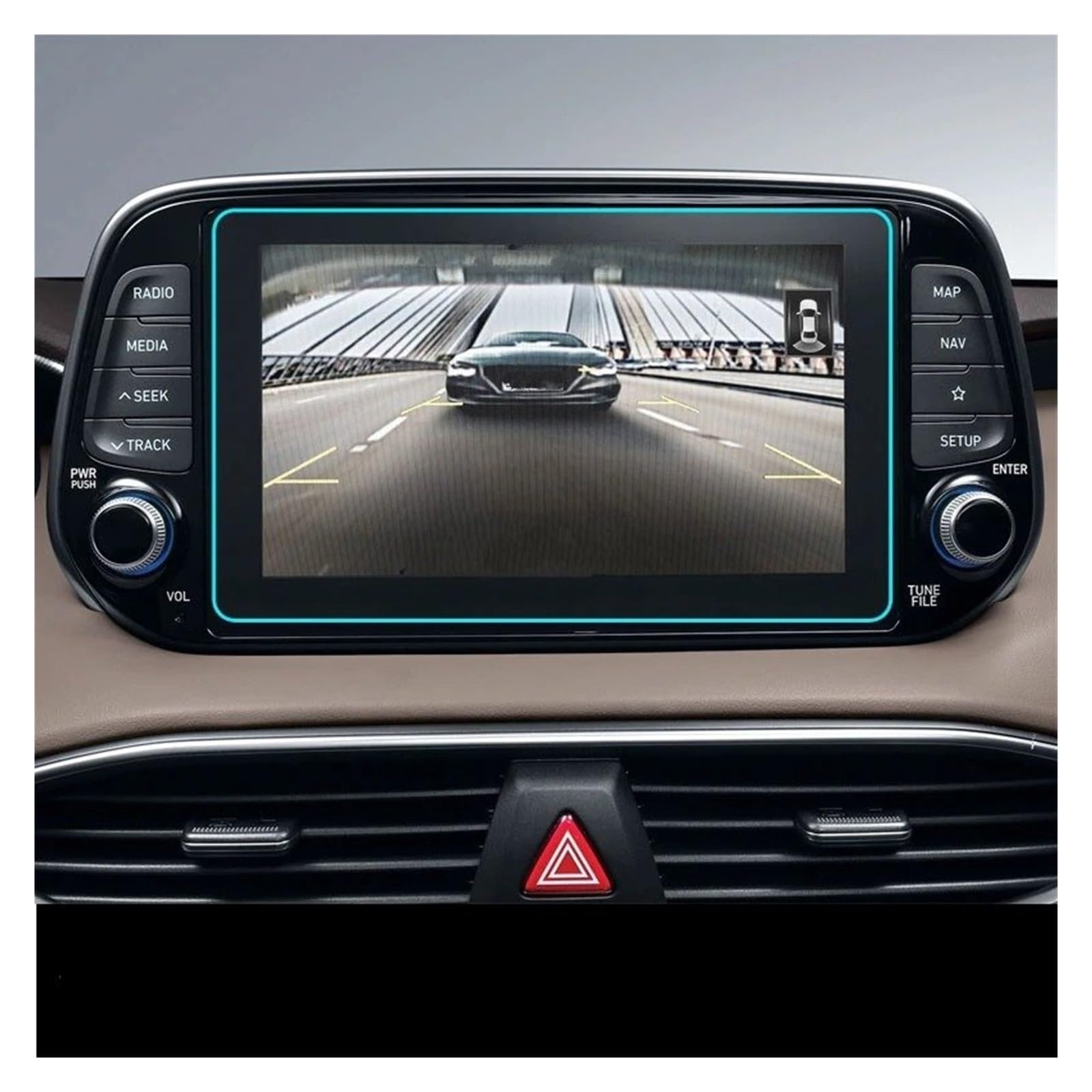 Navigation Schutzfolie Displayschutzfolie Aus Gehärtetem Glas Für Hyundai Für Santa Fe TM 2019 2020 8 Zoll Autonavigation 9H Displayschutzfolie Aus Gehärtetem Glas Instrumententafel Schutzfolie von LONPEXDT