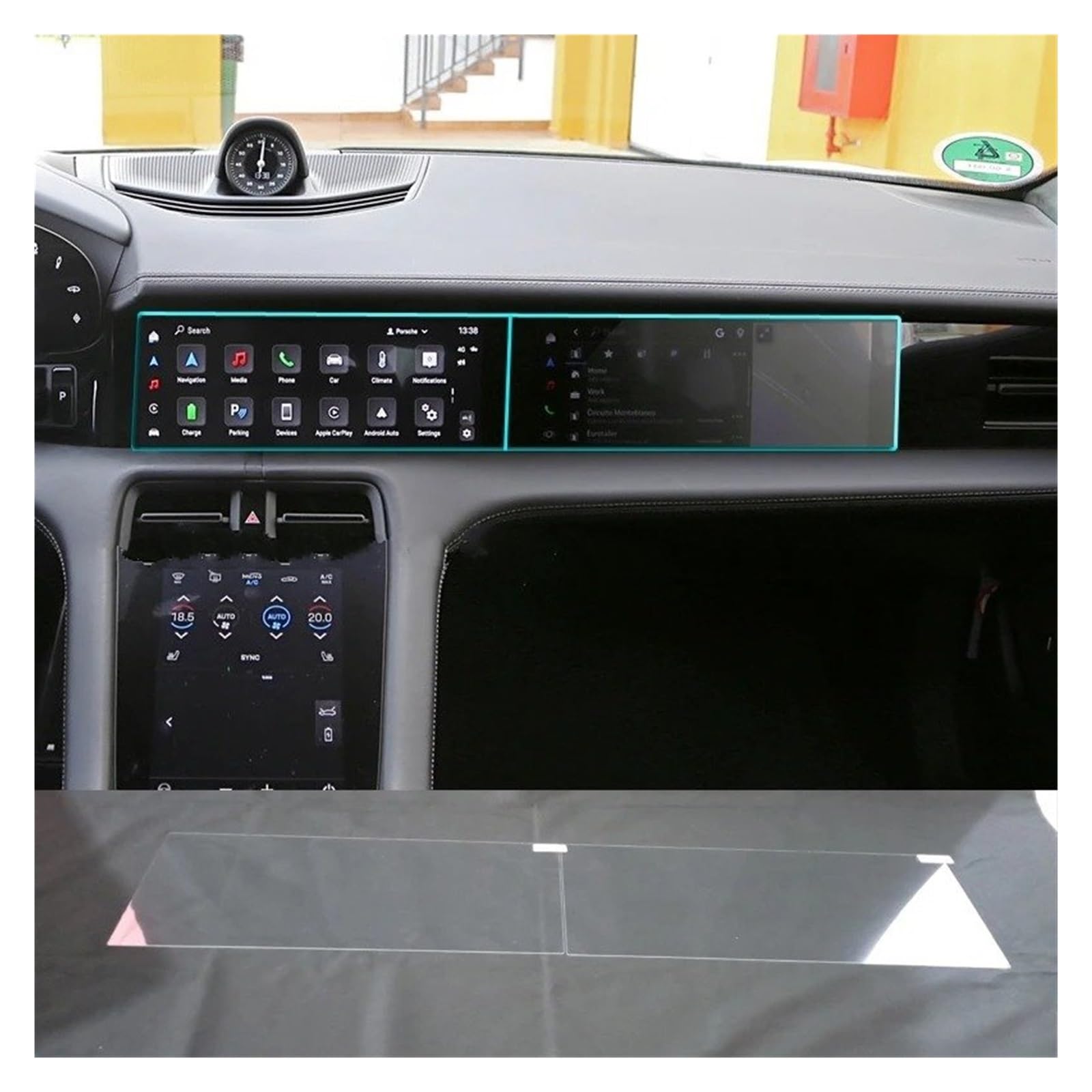 Navigation Schutzfolie Für Für Taycan 2020-2022 Auto Infotainment Radio GPS Navigation Film Gehärtetes Glas Screen Protector Instrumententafel Schutzfolie von LONPEXDT