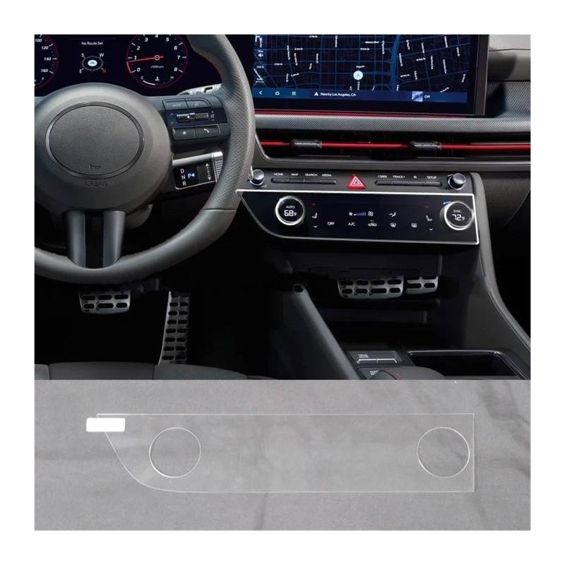 Navigation Schutzfolie Für Hyundai Für Sonata 2024 Zoll Klimaanlage Unteren Screen Protector Gehärtetem Glas LCD Screen Schutz Film Aufkleber Instrumententafel Schutzfolie von LONPEXDT