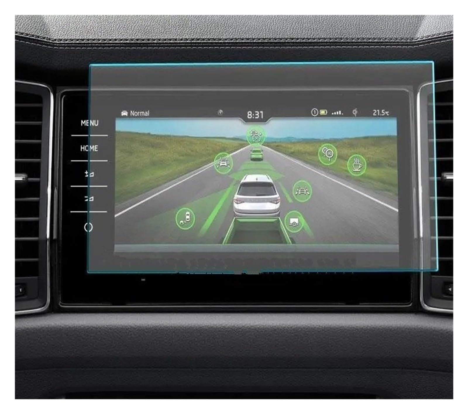 Navigation Schutzfolie Für Skoda Für Kodiaq 2021 Car Navigtion Gehärtetem Glas LCD Screen Schutz Film Aufkleber Dashboard Schutz Zubehör Instrumententafel Schutzfolie(for GPS) von LONPEXDT