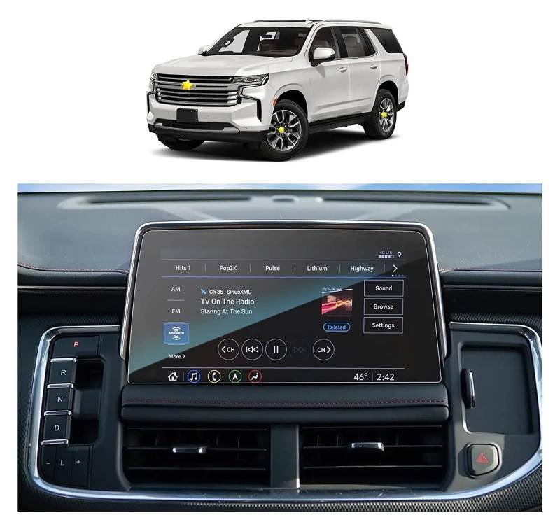 Navigation Schutzfolie Für Tahoe Für Suburban Für Yukon 2021-2023 Infotainment 3 Plus System 10,2 Zoll Bildschirm Gehärtetes Glas Schutzfolien Navigation Display Instrumententafel Schutzfolie von LONPEXDT