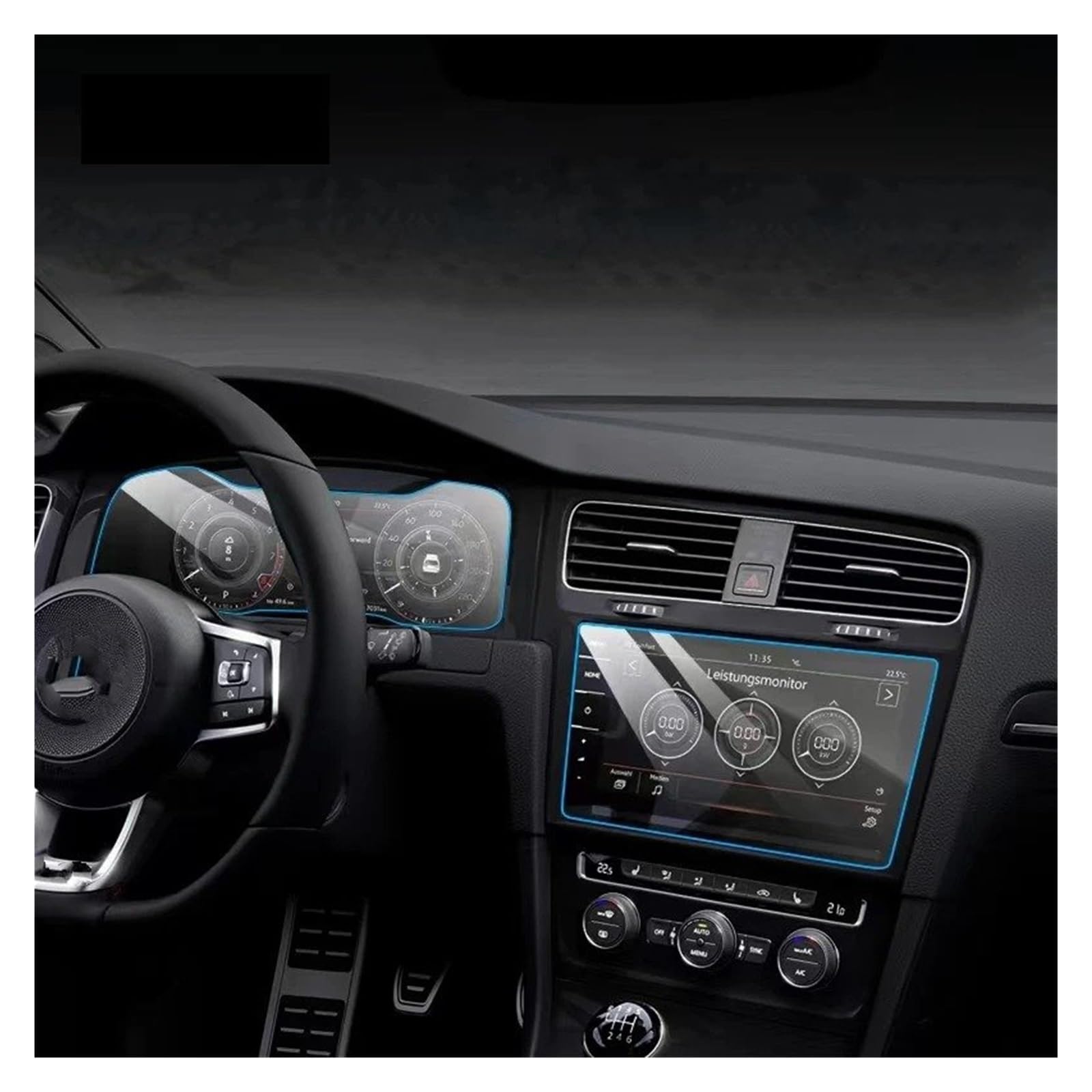 Navigation Schutzfolie Für VW Für Golf 7 MK7 2018 2019 2020 GPS Navigation Gehärtetes Glas Und Dashboard Screen Film Schutz Instrumententafel Schutzfolie(Dashboard and GPS) von LONPEXDT