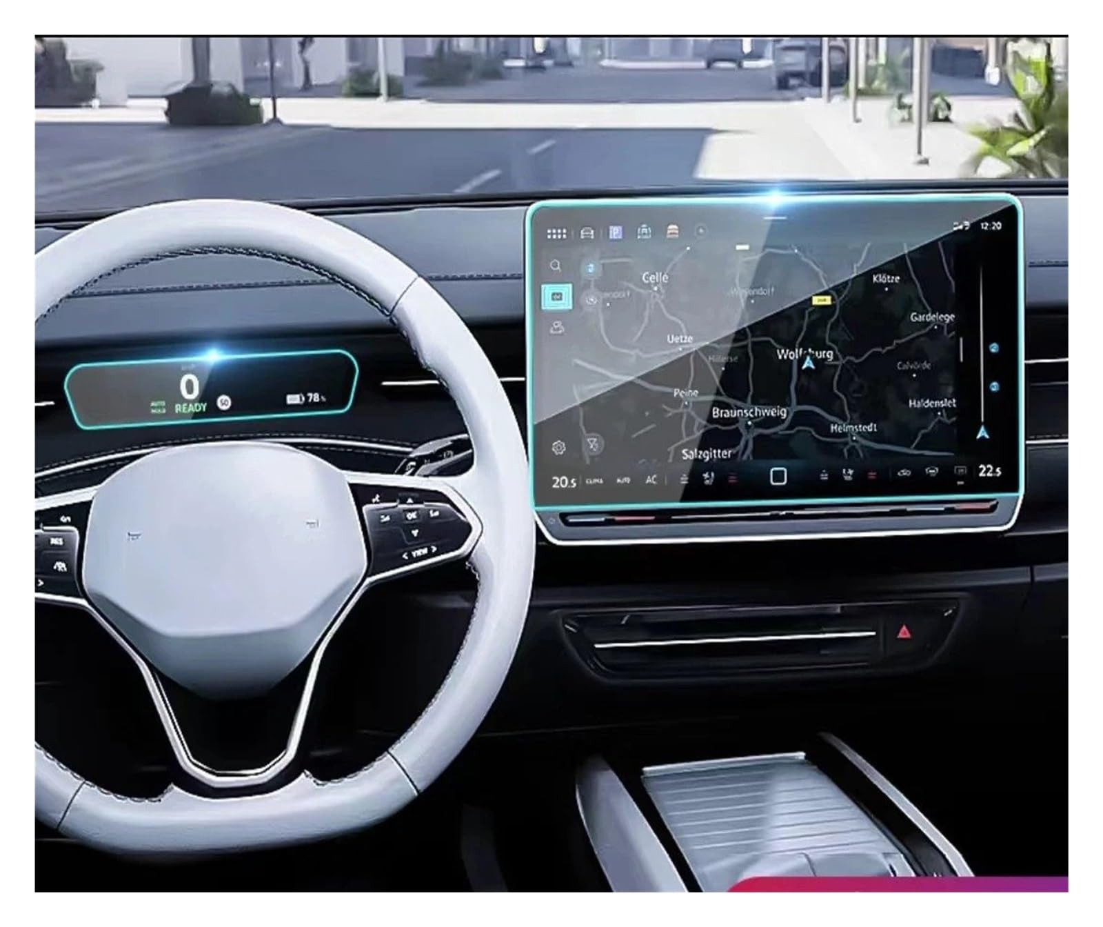 Navigation Schutzfolie Für VW Für ID.7 2024 15 Zoll LCD Auto Radio GPS Navigation Gehärtetes Glas Und Dashboard Screen Film Schutz Instrumententafel Schutzfolie(Dashboard and GPS) von LONPEXDT