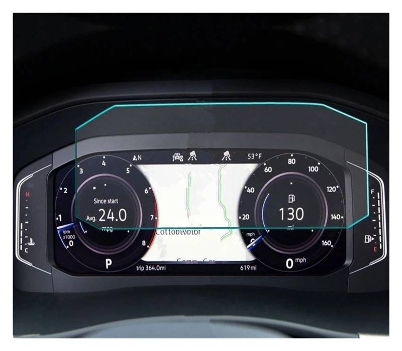 Navigation Schutzfolie Für VW Für Passat 2018 2019 2020 Auto Navigation Gehärtetes Glas LCD Screen Schutz Film Aufkleber Dashboard Schutz Zubehör Instrumententafel Schutzfolie(Instrument Glass) von LONPEXDT