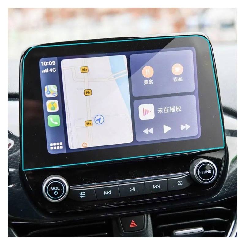 Navigation Schutzfolie Screen Protector Für Ford Für Fiesta 2018-2023 8 Zoll Auto GPS Navigation Bildschirm Anti-Scratch Gehärtetes Glas Film Aufkleber Instrumententafel Schutzfolie von LONPEXDT