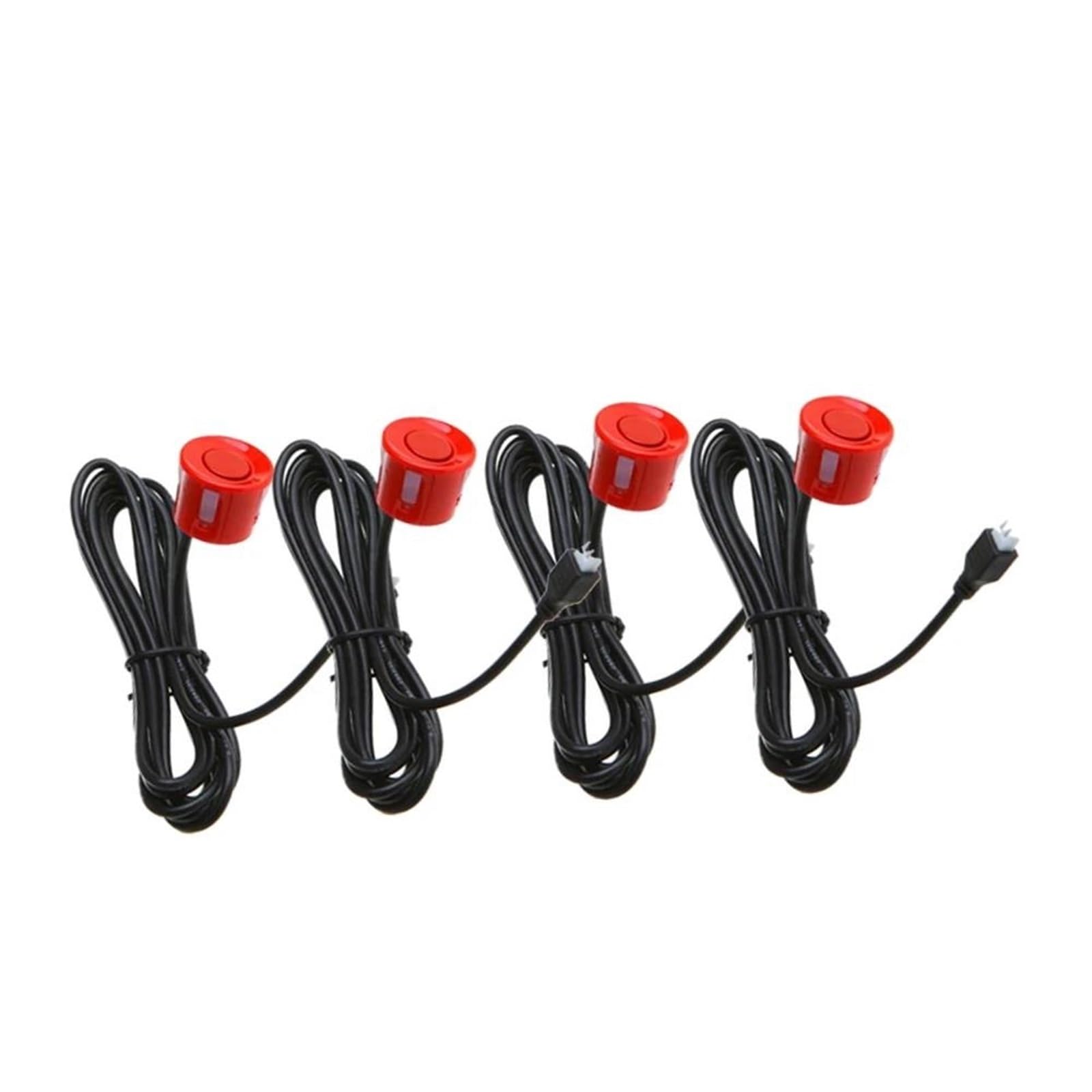 Parksensor Hinten Vorne 4 Auto Parkplatz Sensor Kit Summer 22mm Reverse Backup Radar Ton Alarm Anzeige Sonde System 12V Für Opel Parkplatz Sensoren(Rot) von LONPEXDT