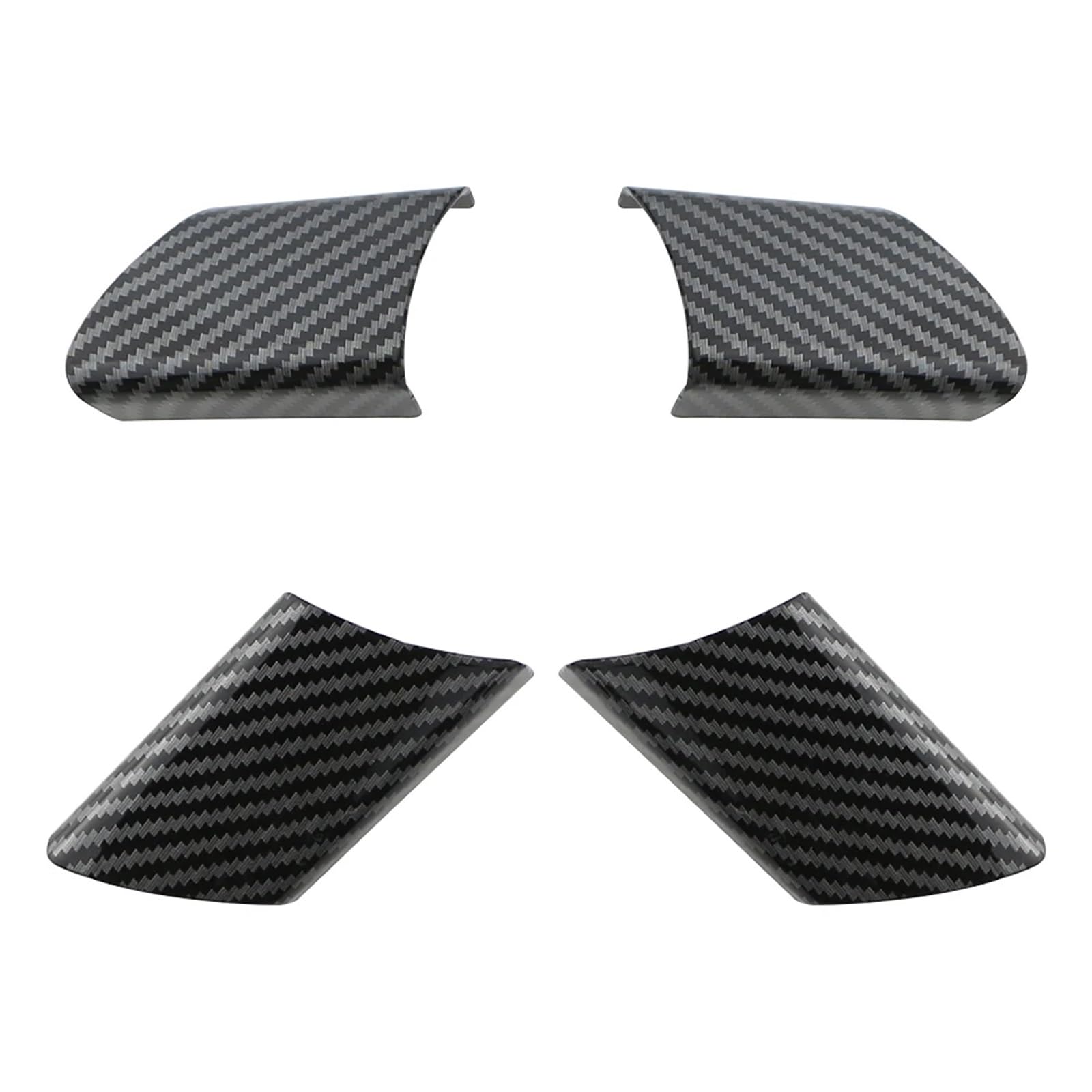 Auto Deko Innen Für VW Für Polo Für Fox 2003 2004 2005 2006 2007 Zubehör 4-teiliges Carbon-Faser-Auto-Lenkrad-Panel-Abdeckungsaufkleber-Trim Autozubehör Innenraum von LORSKRD