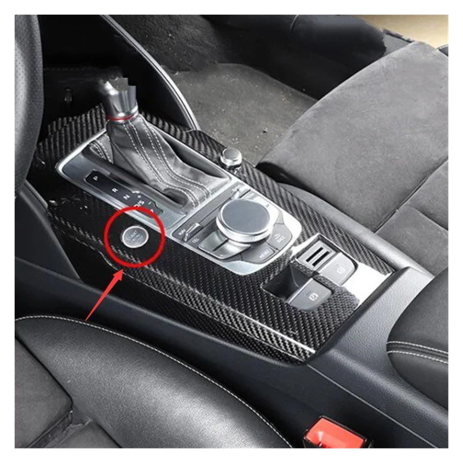 Auto Innendekoration Für A3 S3 RS3 2014 2015 2016 2017 2018 RHD Und LHD Real Carbon Fiber Auto Innenleisten Konsole Gangschaltung Panel Und Seite Streifen Abdeckung Trim Auto Interieur ZubeAhör(B Glos von LORSKRD