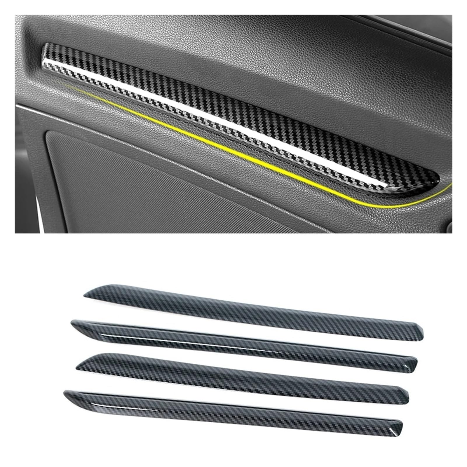 Auto Innendekoration Für A3 S3 RS3 8V 2014 2015 2016 2017 2018 Innenleisten Abdeckung Borte Auto LHD Center Konsole Tür Panel Carbon Faser Trim ABS Auto Interieur ZubeAhör(4pcs Car Door A) von LORSKRD