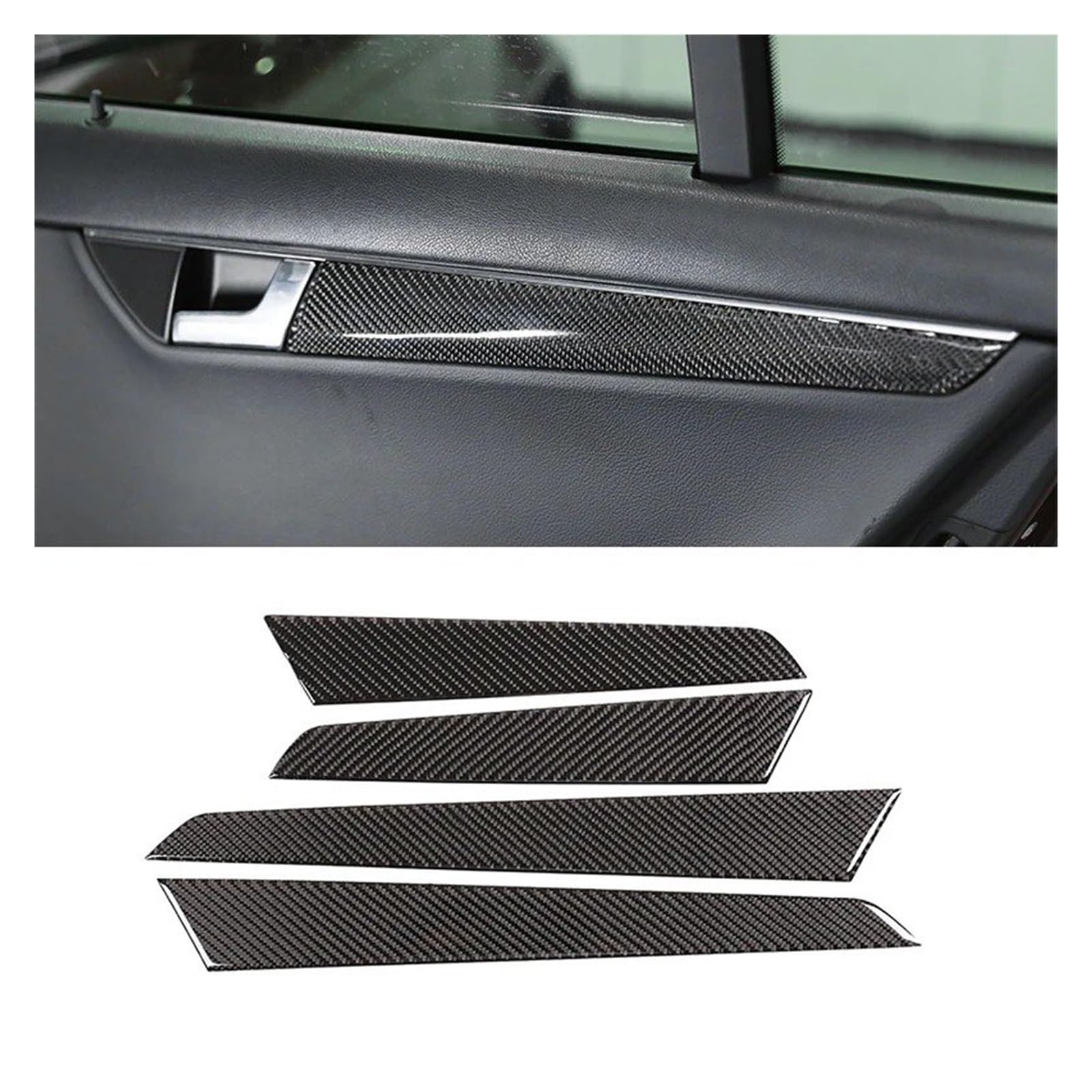 Auto Innendekoration Für Benz C Klasse W204 2007 2008 2009 2010 2011 2012 2013 Auto Carbon Fiber Innen Türgriff Panel Streifen Abdeckung Trim Auto Interieur ZubeAhör von LORSKRD