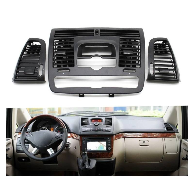 Auto Innendekoration Für Benz Für Vito Für Viano W636 W639 6368300300 6368300200 Front Dash Zentrale Links Rechts Klimaanlage Ac Vent Grill Abdeckung Auto Interieur ZubeAhör(Model B 3PCS Set) von LORSKRD