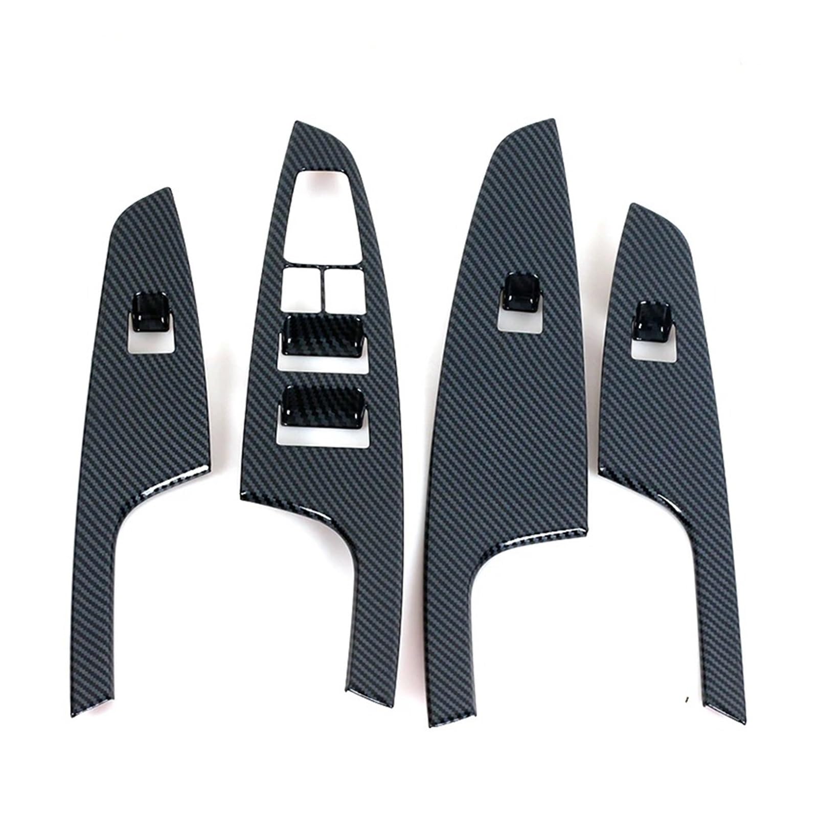 Auto Innendekoration Für Hyundai Für Tucson 2015 2016 2017 2018 2019 2020 Auto Fensterheber Schalter Taste Panel Schalter Trim Carbon Fiber Innen Aufkleber Auto Interieur ZubeAhör(Window-4pcs) von LORSKRD