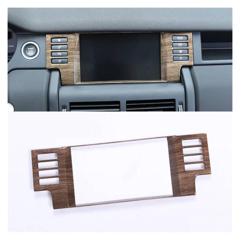 Auto Innendekoration Für Land Für Rover Für Discovery Für Sport 2015 2016 2017 2018 2019 ABS Silber/Schwarz Auto Navigation Rahmen Abdeckung Trim Aufkleber Auto Interieur ZubeAhör(Walnut Wood Grain) von LORSKRD