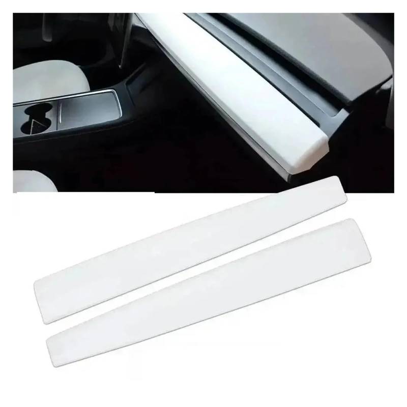 Auto Innendekoration Für Tesla Für Modell 3 Für Modell Y 2019 2020 2021 2022 2023 2024 Dashboard Abdeckung Und Tür Trim Panel Dash Trim Kompatibel Mit Auto Interieur ZubeAhör(Matte White 2PCS B) von LORSKRD