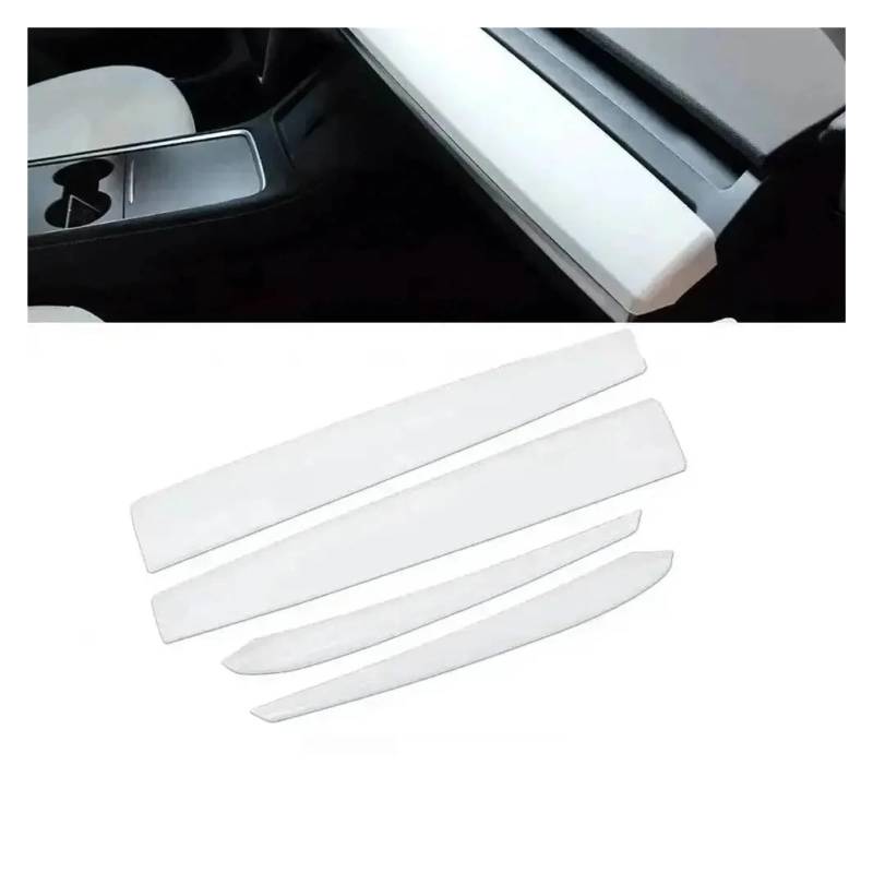 Auto Innendekoration Für Tesla Für Modell 3 Für Modell Y 2019 2020 2021 2022 2023 2024 Dashboard Abdeckung Und Tür Trim Panel Dash Trim Kompatibel Mit Auto Interieur ZubeAhör(Matte White 4PCS) von LORSKRD