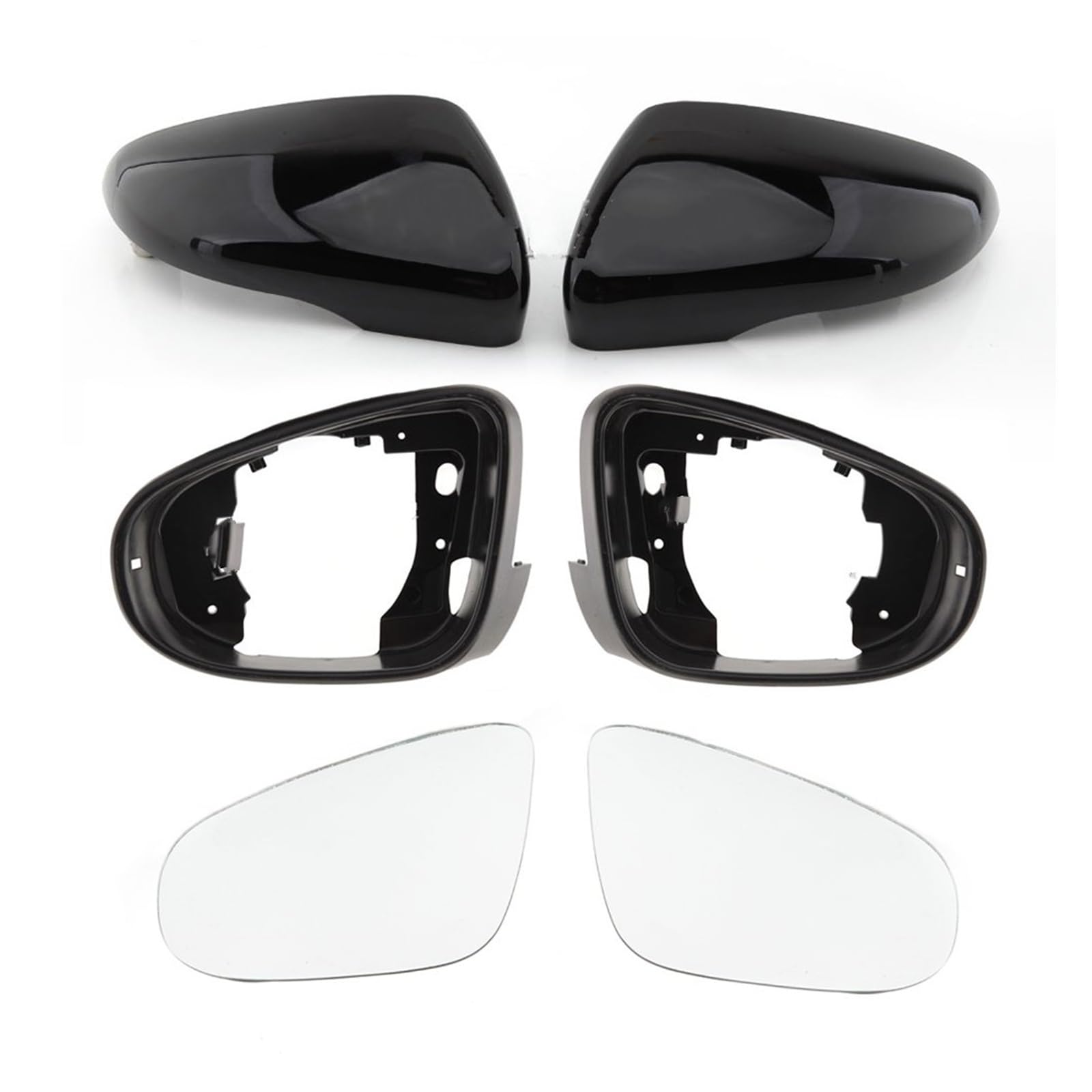 Auto Spiegelkappen Seitenspiegelkappen Seite Spiegel Glas Rückspiegel Abdeckung Kappe Für VW Für Golf 6 MK6 2009-2013 Helle Schwarz Tür Flügel Spiegel Gehäuse Abdeckung(Covers Frame Mirrors) von LORSKRD