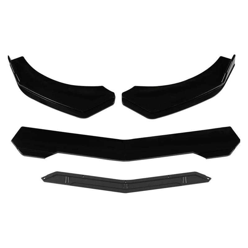 Front Spoiler Lippe 5 Teile/Satz Universal Auto Vorderen Stoßfänger Lippe Kinn Spoiler Splitter Diffusor Körper Kit Schwarz Carbon Druck Außen Zubehör Teile Frontstoßstange(Schwarz) von LORSKRD