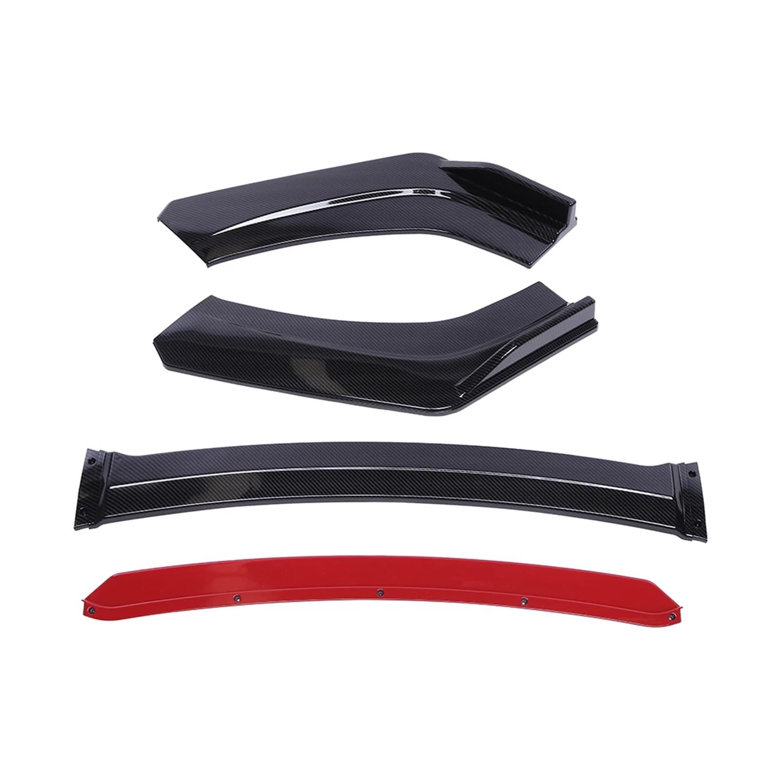 Front Spoiler Lippe Für A3 Für A4 Für A5 A6 Für A8 Universal Auto Front Lip Splitter Spoiler Diffusor Lip Kit Frontstoßstange(Carbon Fiber and Red) von LORSKRD