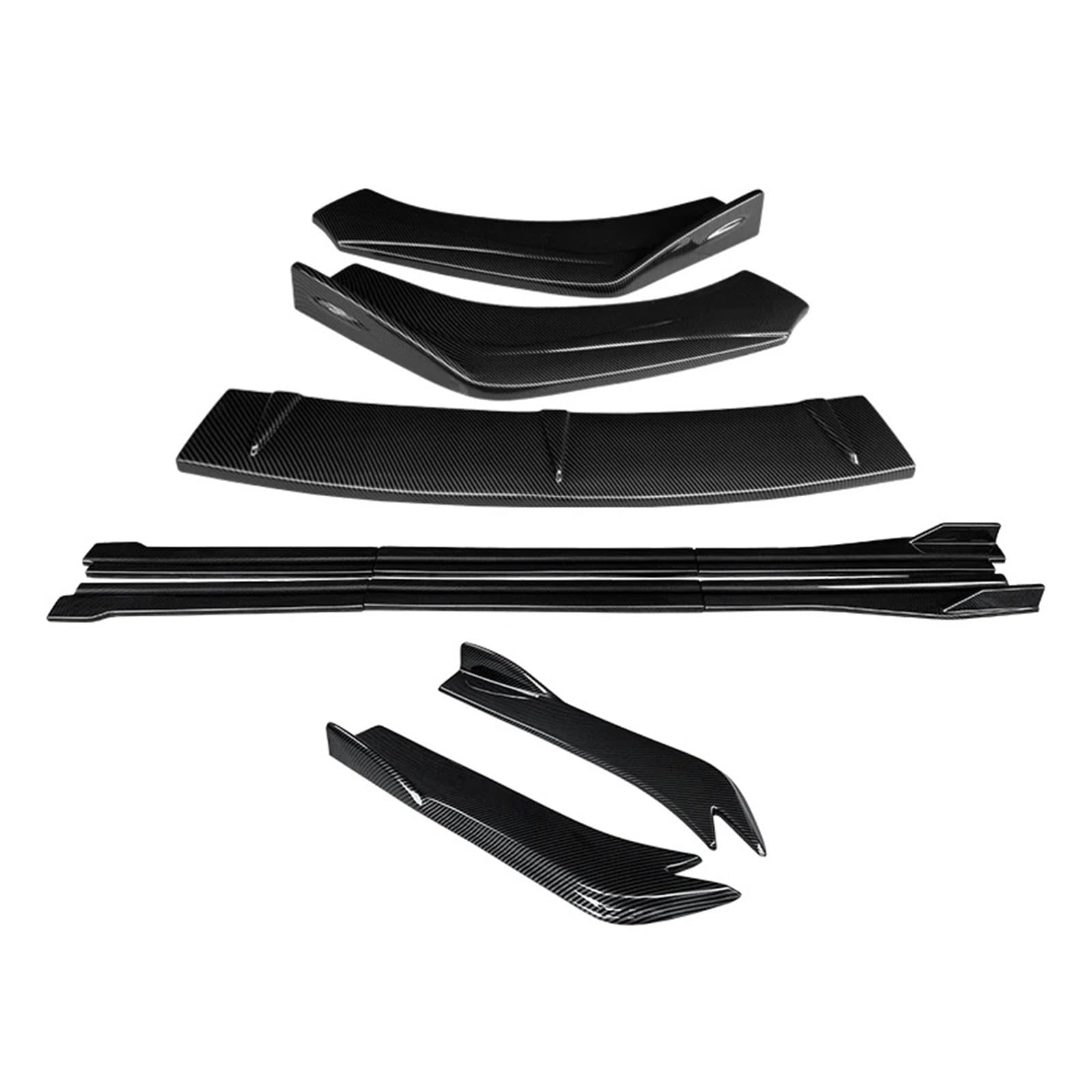 Front Spoiler Lippe Für A7 2015 2016 2017 2018 Auto Front Stoßstange Splitter Lip Body Kit Spoiler Seite Röcke Extensions Hinten Wrap Winkel ABS Frontstoßstange(Kohlefaser-Optik) von LORSKRD