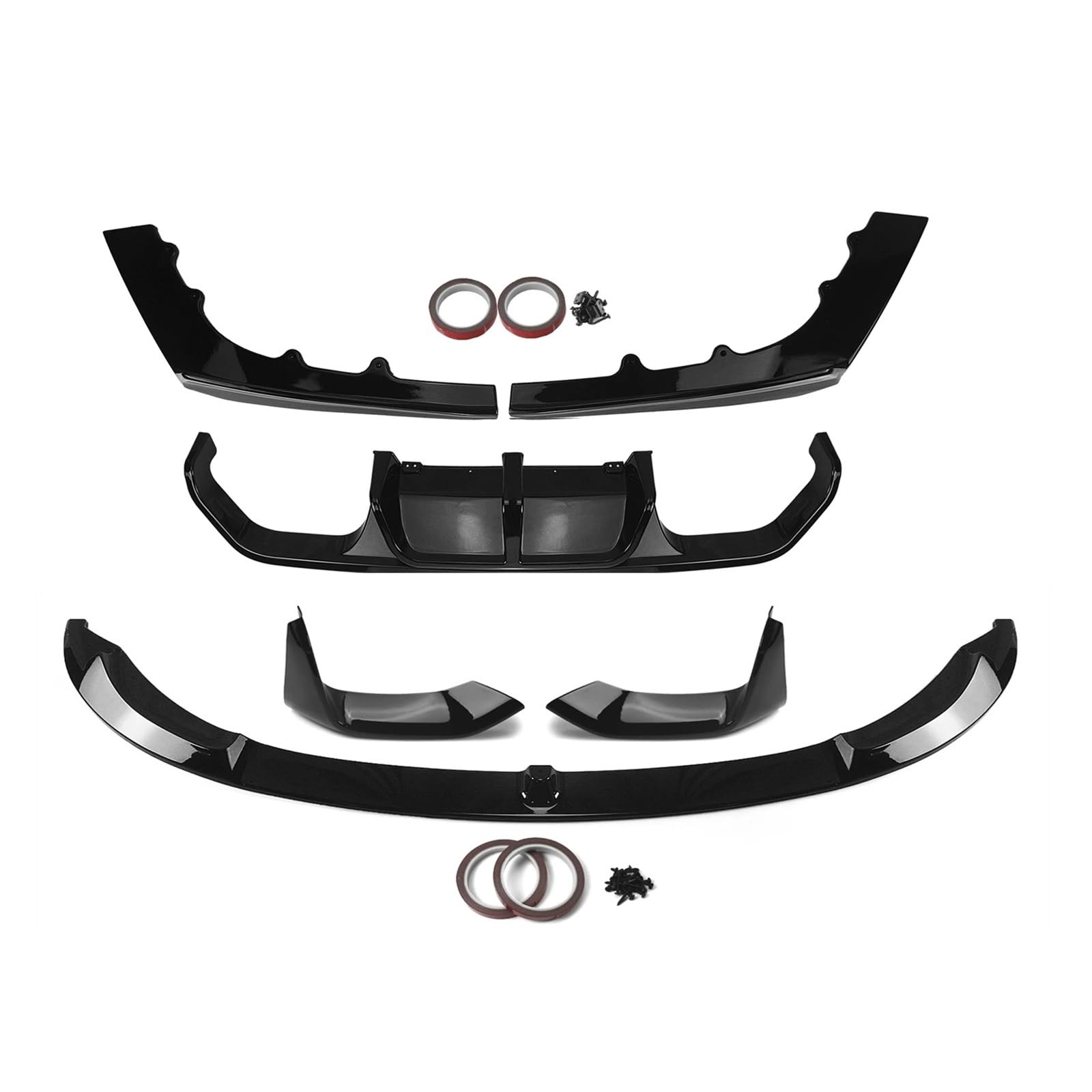 Front Spoiler Lippe Für F80 Für M3 F82 F83 Für M4 2015 2016 2017 2018 2019 2020 Auto Hinten Splitter Diffusor & Front Spoiler Stoßstange Lip Klinge Schutz Frontstoßstange(Glossy Black) von LORSKRD