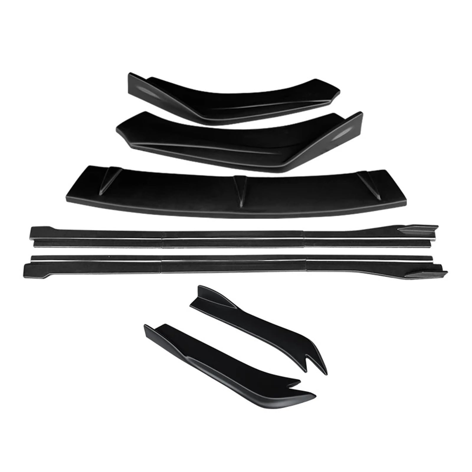 Front Spoiler Lippe Für RS7 2014 2015 2016 Auto Zubehör Front Stoßstange Splitter Lip Body Kit Spoiler Seite Röcke Extensions Hinten Wrap Winkel Frontstoßstange(Matt-schwarz) von LORSKRD