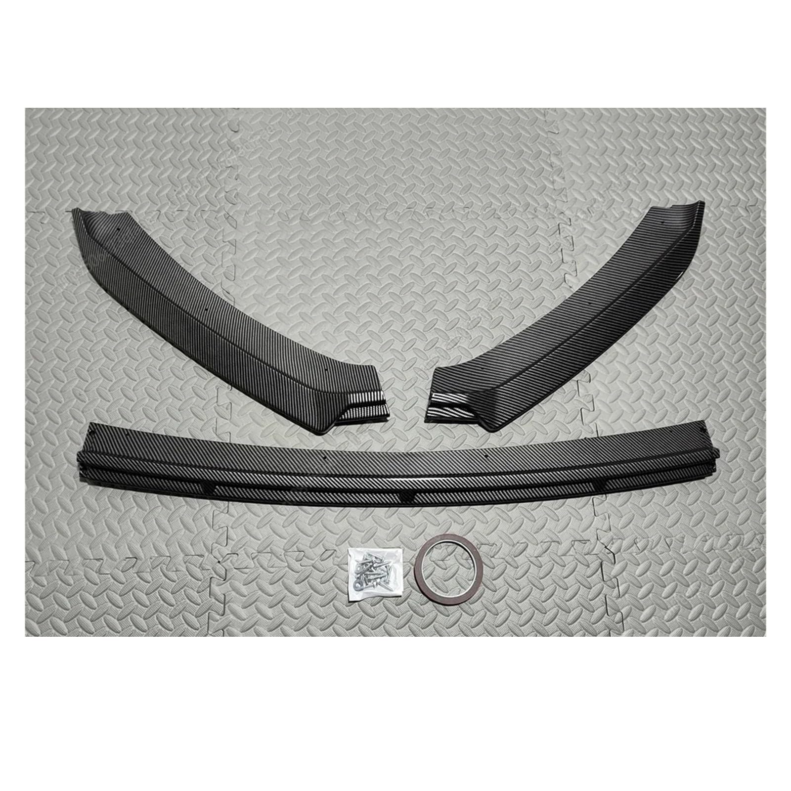 Front Spoiler Lippe Für Sitz Für Leon 3 MK3 5F Für TDI Für TSI ST 2012-2016 Front Lower Bumper Lip Spoiler Splitter Diffusor Abdeckung Schutz Protector ABS Tuning Frontstoßstange(Carbon Look) von LORSKRD