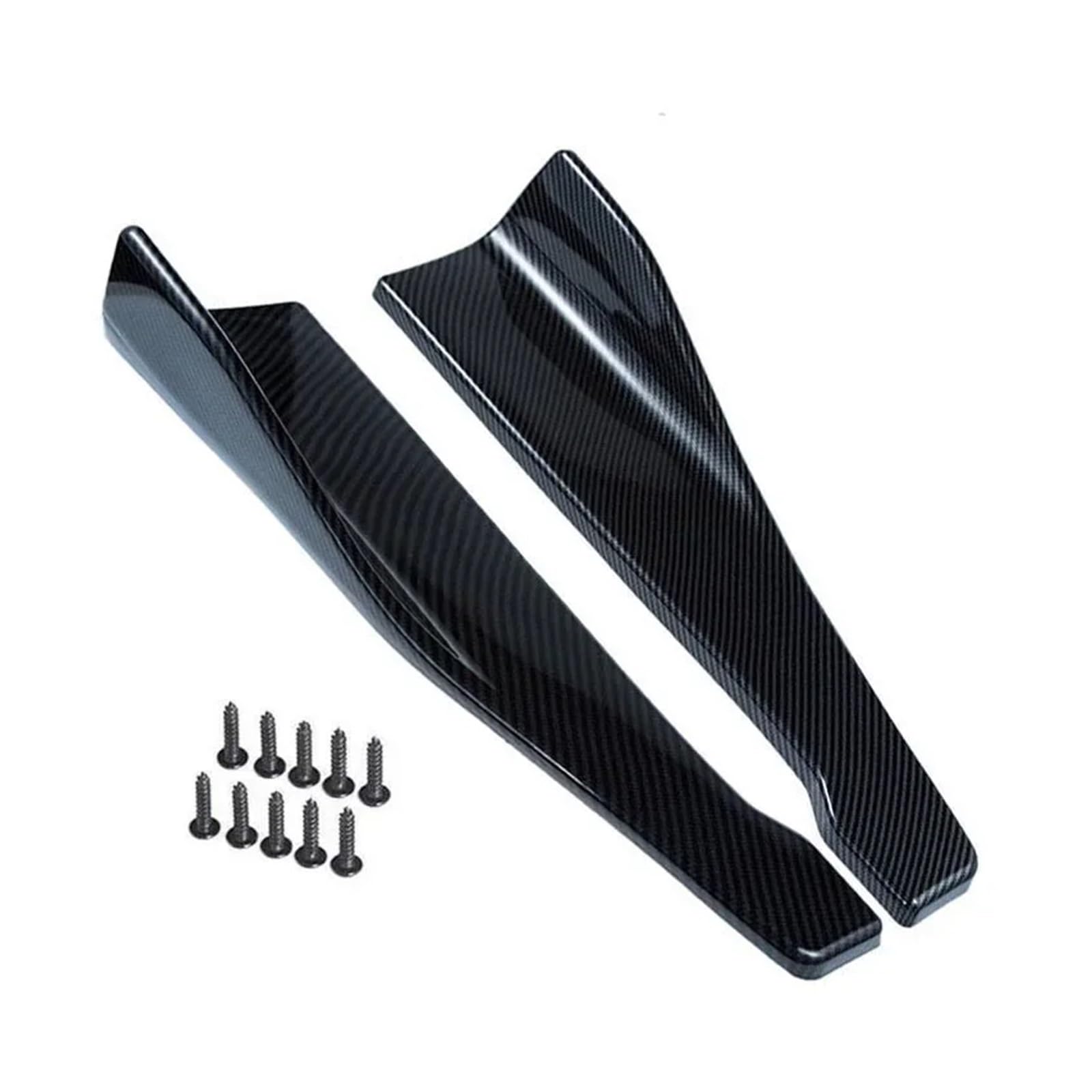 Front Spoiler Lippe Für VW Für Golf 5 6 Zubehör Universal 48CM Länge Auto Seite Rock Bumper Spoiler Splitter Protector Scratch Frontstoßstange(Carbon) von LORSKRD