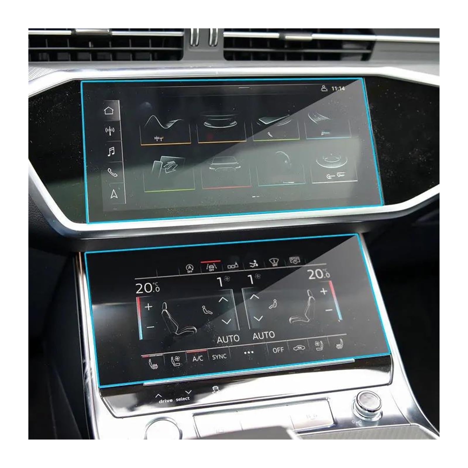 GPS Displayschutzfolie 2 Stücke Für A6 Für A7 2019 2020 Screen Protector Auto Touchscreen 9H Gehärtetem Glas Bildschirm Schutz Film Navigation Schutzfolie von LORSKRD