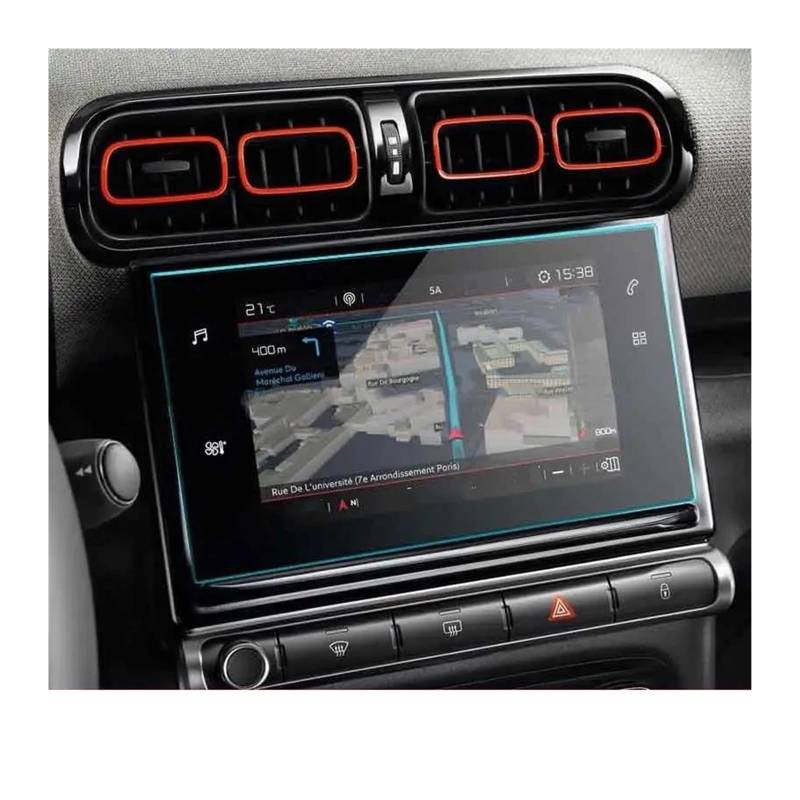 GPS Displayschutzfolie Für Citroen Für C3 Für AIRCROSS 2021 Gehärtetem Glas Screen Protector Film Auto Radio GPS Navigation Innen Navigation Schutzfolie von LORSKRD