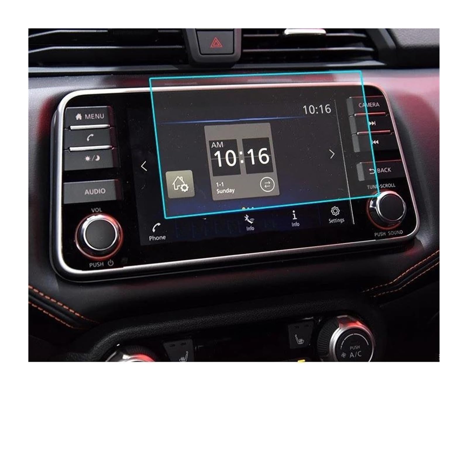 GPS Displayschutzfolie Für Nissan Für Versa 2020 2021 Auto GPS Navigation Gehärtetem Glas Display-schutzfolie Zugang Screen Protector Navigation Schutzfolie(155x81mm) von LORSKRD