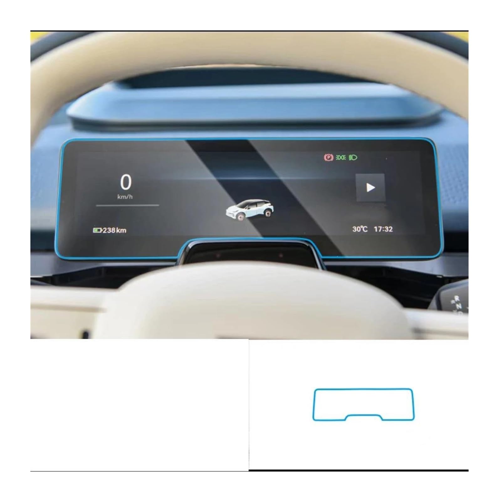 GPS Displayschutzfolie Für ZEEKR X 2023 Gehärtetem Glas Film Schutz Auto Radio GPS Navigation Und Dashboard Bildschirm Aufkleber Navigation Schutzfolie(Dashboard) von LORSKRD