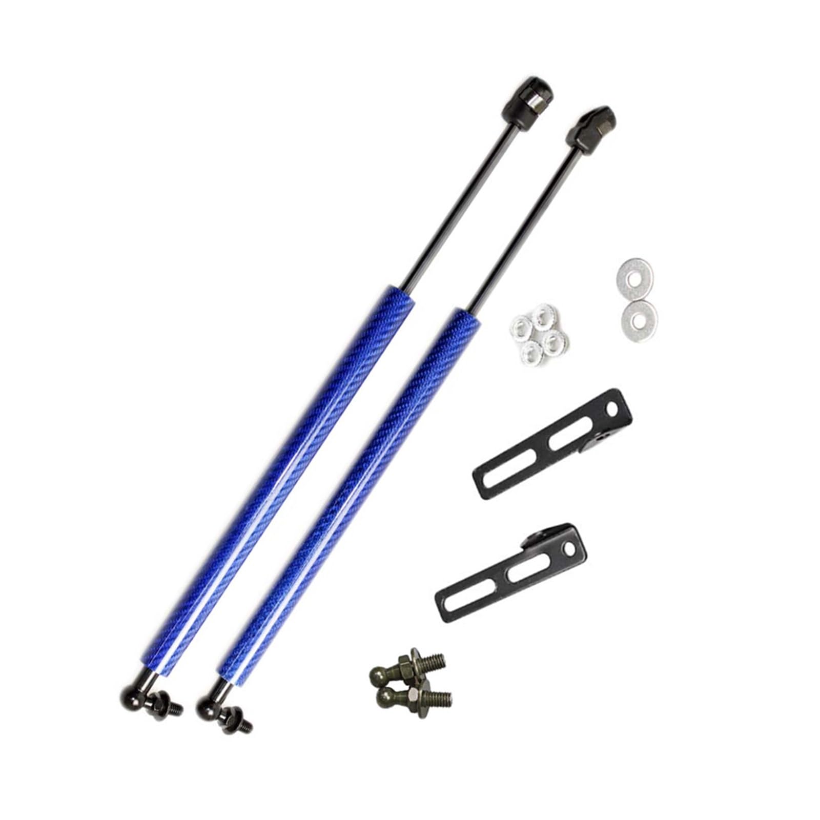 Haubenheber Fronthaube Gasfeder 2X Front Hood Bonnet Modify Carbon Fiber Gas Struts Lift Support Shock Damper Für VW Für Polo Für MK5 2007-2019(Blue Carbon Fiber) von LORSKRD