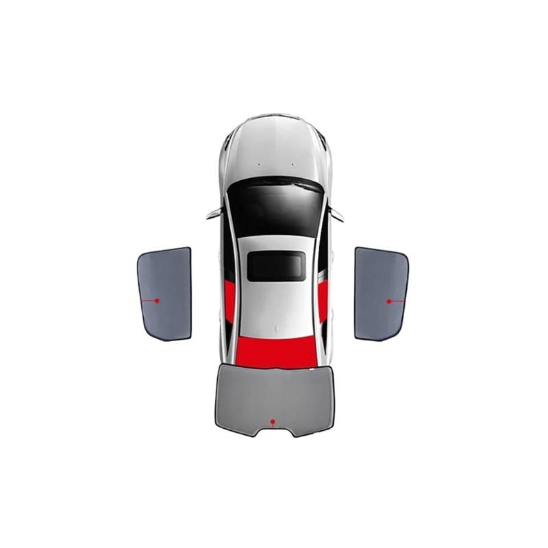 Sonnenblende Für Benz C-Klasse W204 2007 2008–2014 Magnetischer Auto-Sonnenschutz Für Die Windschutzscheibe Vorhang Für Die Hintere Seitenscheibe Autofenster(3PCS) von LORSKRD