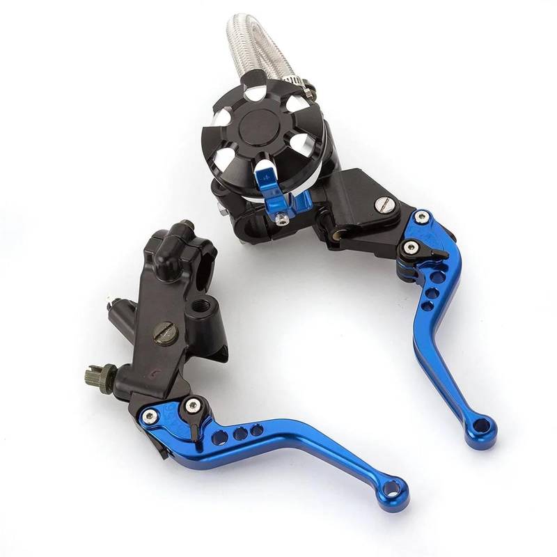 7/8" Motorrad-Hauptzylinder-Hydraulikbrems- Und Kabelkupplungshebel-Set Für Aprilia RS125 SX125 RS SX 125 22MM Bremsgriffhebelstange(Blue) von LOSTIS