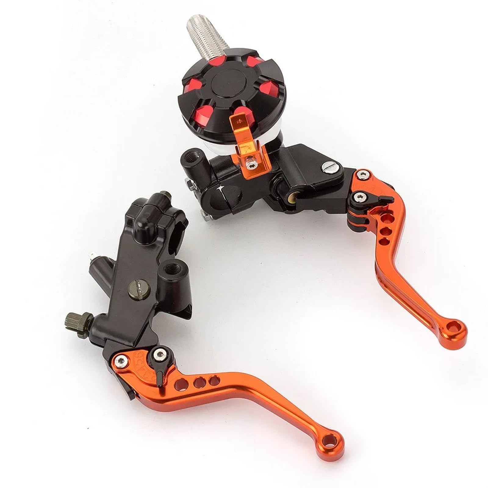 7/8" Motorrad-Hauptzylinder-Hydraulikbrems- Und Kabelkupplungshebel-Set Für Aprilia RS125 SX125 RS SX 125 22MM Bremsgriffhebelstange(Orange) von LOSTIS