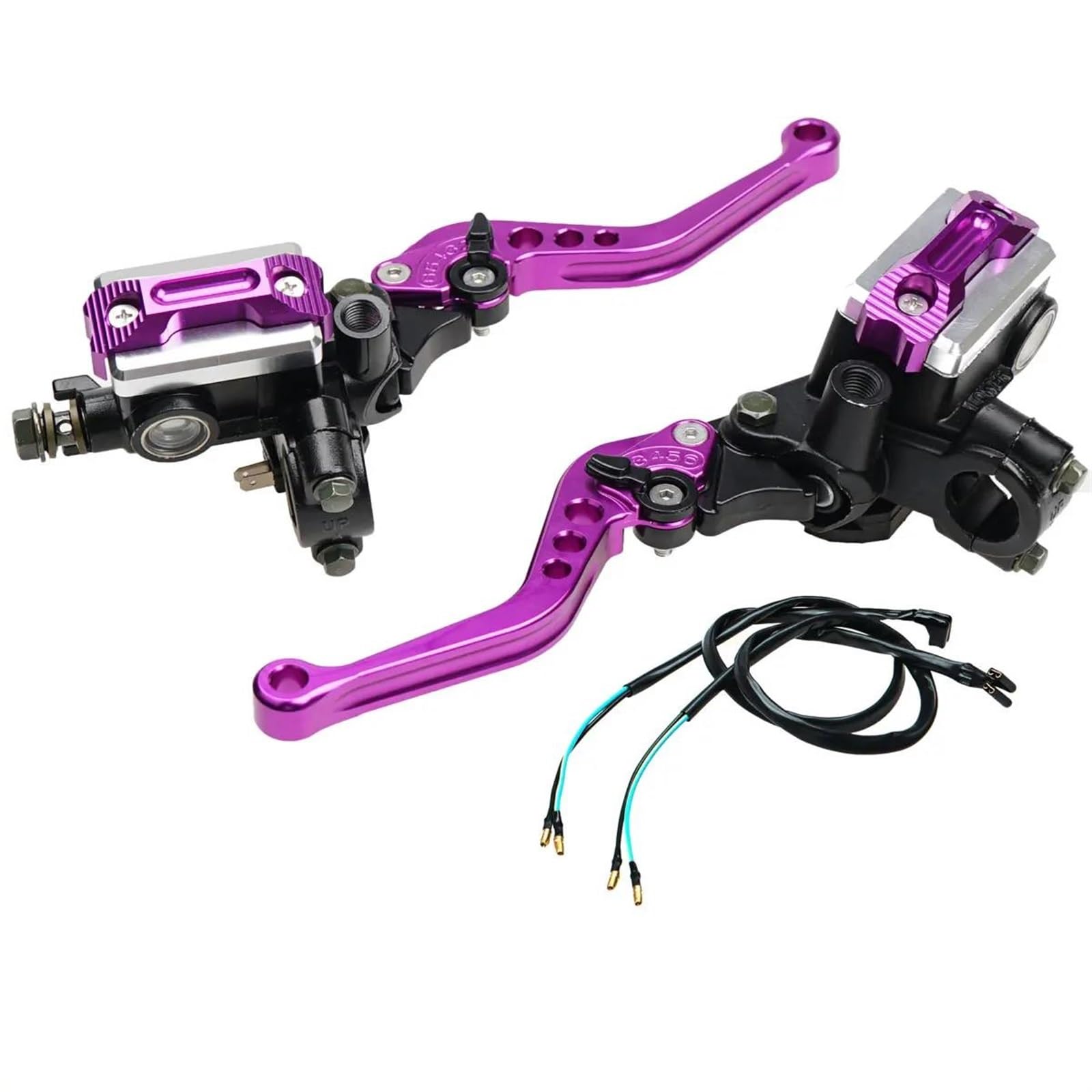 7/8 "Motorrad Lenker Für Kawasaki Dirt Pit Bike ATV Hauptzylinder Hebel Griff Hydraulische Bremspumpe Kupplung Bremsgriffhebelstange(Purple) von LOSTIS