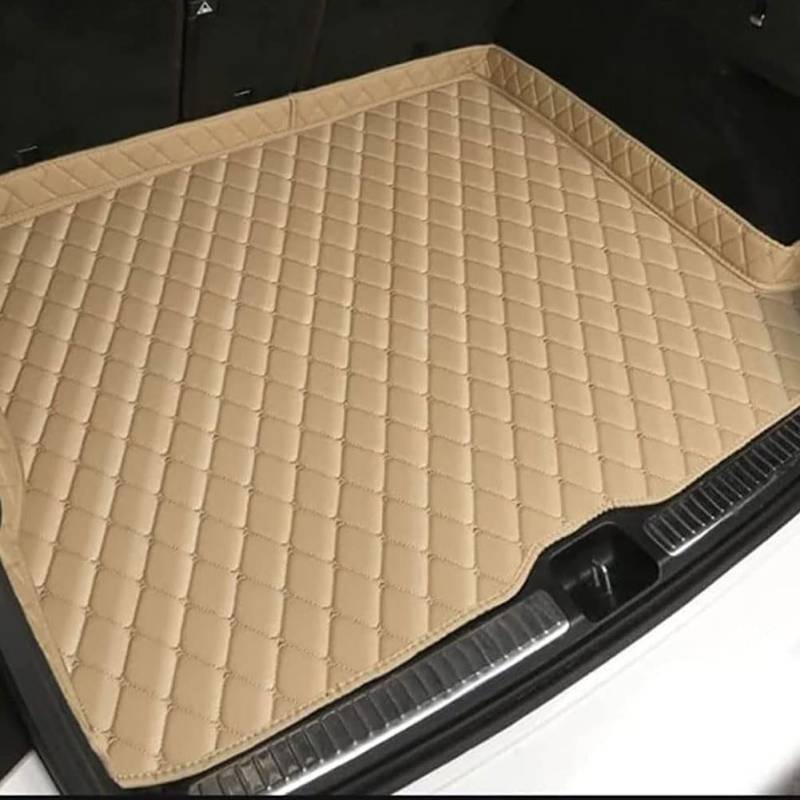 Auto Kofferraummatte FüR BM-W 5er F11 Touring 2011-2016, Kofferraumwanne Antirutschmatte Wasserdicht Kofferraumschutz Kratzfeste Aus Leder Kofferraum AutozubehöR,D/Beige von LOSTIS