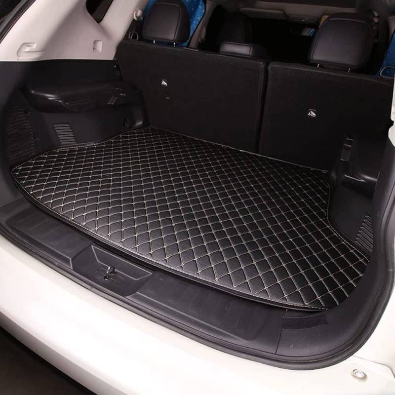 Auto Kofferraummatte FüR Renault Captur 2013-2019, Kofferraumwanne Antirutschmatte Wasserdicht Kofferraumschutz Kratzfeste Aus Leder Kofferraum AutozubehöR,C/Black-Beige von LOSTIS