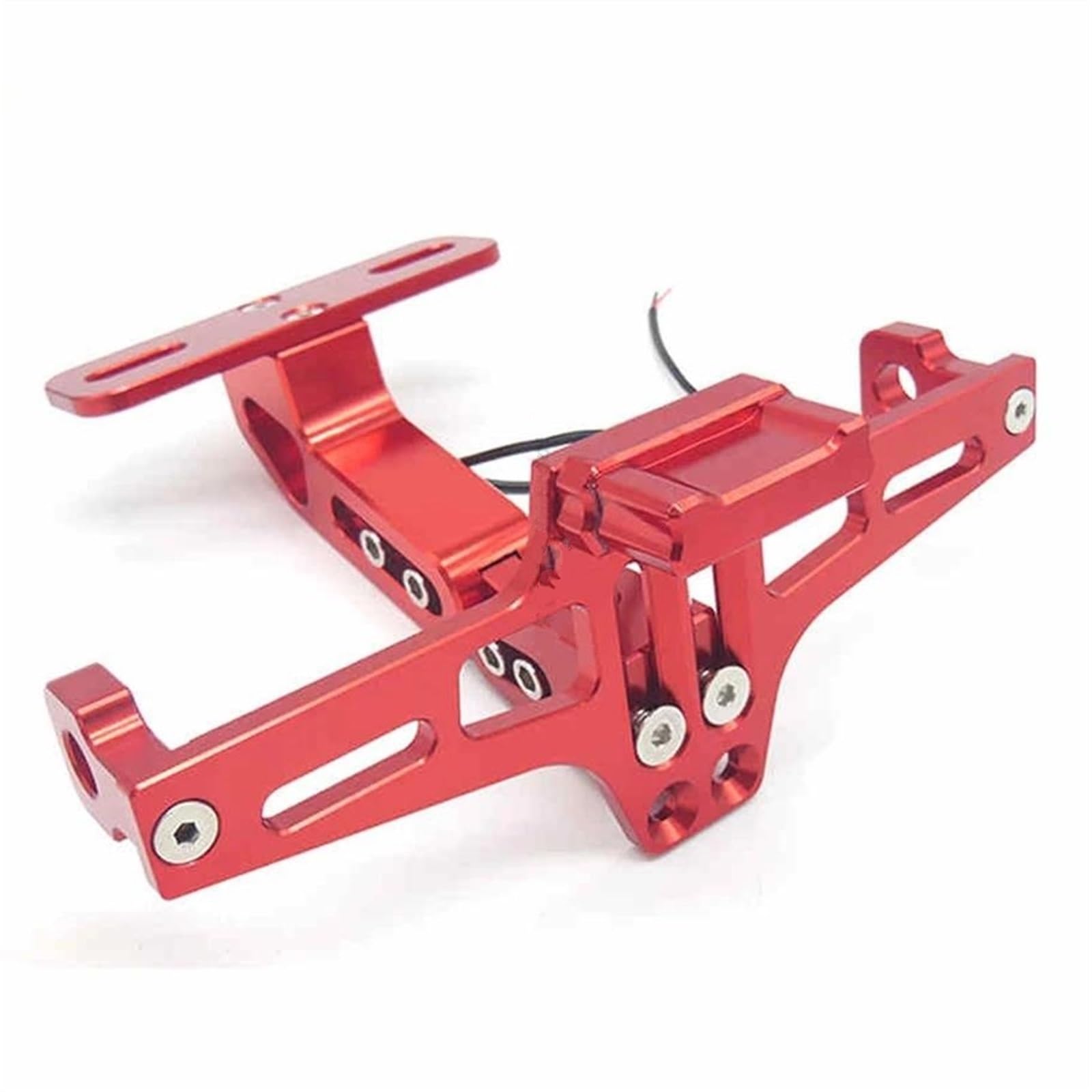 Motorrad Kennzeichenhalter Für Aufkleber Fußstapfen Für Dr650 Für Exciter150 Acerbis Motocross Verkleidung Motorradabdeckung Hintere Kennzeichenhalterung Halterung Einstellbare Kennzeichenhalter(Red) von LOSTIS