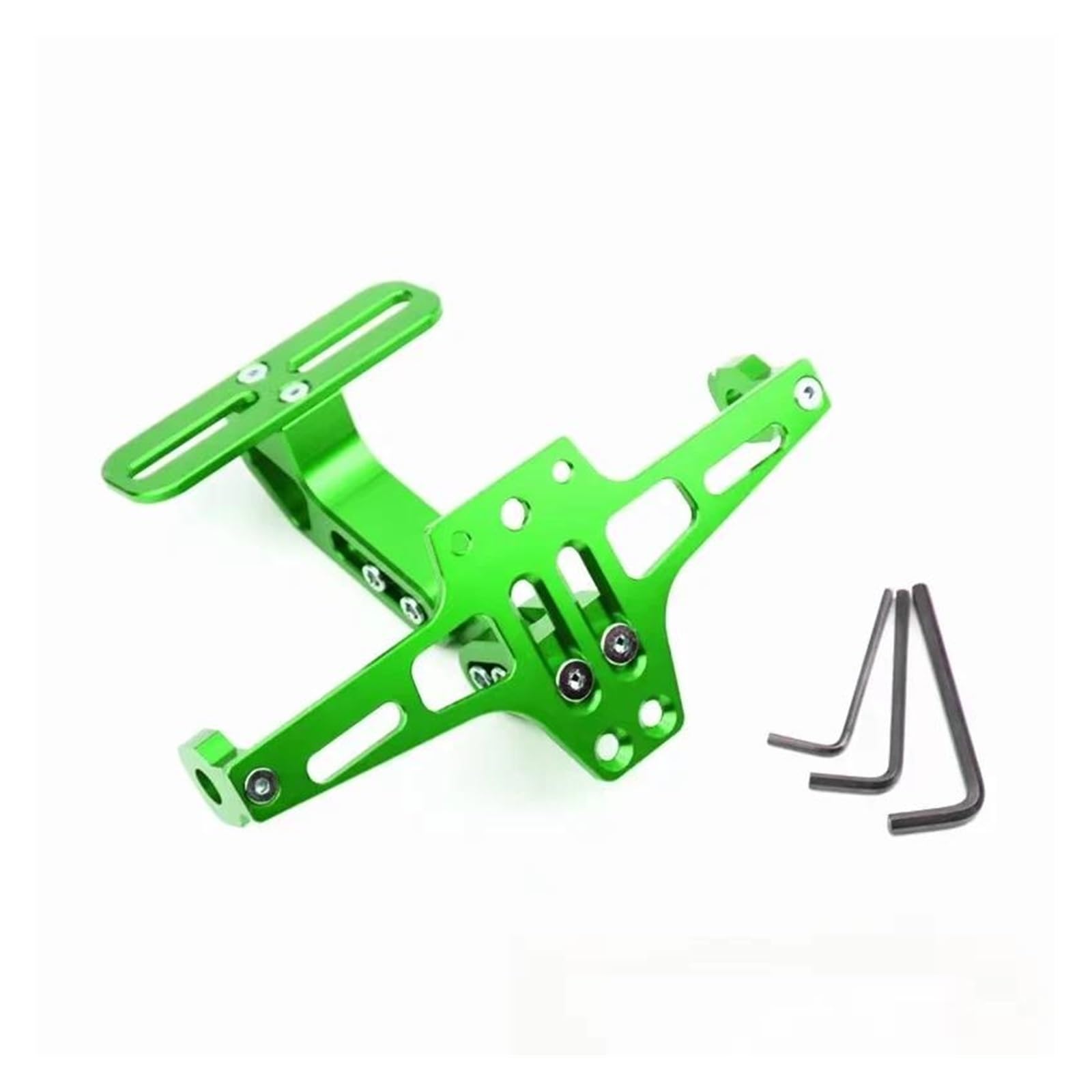 Motorrad Kennzeichenhalter Nummernschildhalterung, Hinterer Blinkerlampenhalter, Aluminium, Fender-Eliminator-Kits, Universell Verstellbar, Motorrad-Lizenz Einstellbare Kennzeichenhalter(Green) von LOSTIS