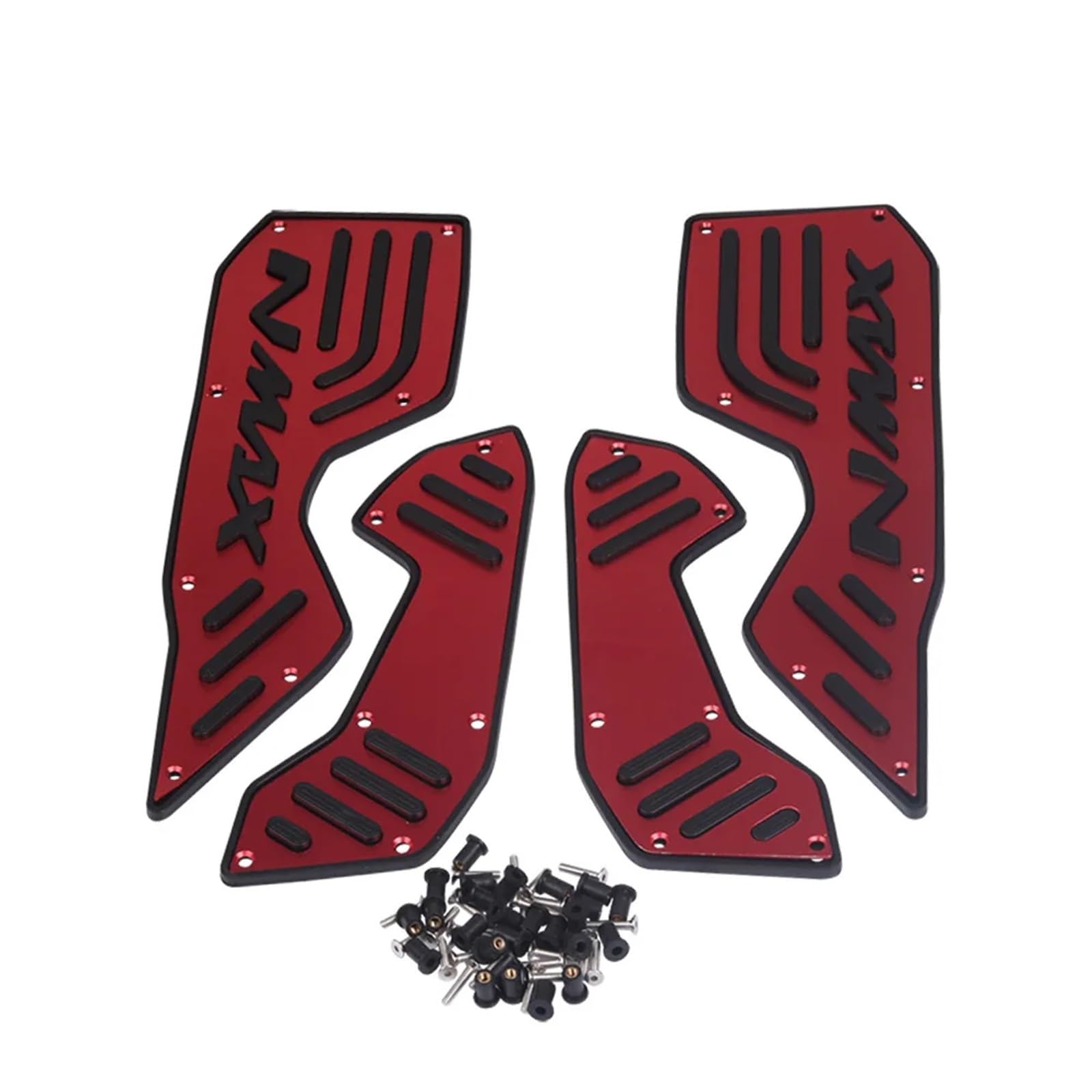 LOTFI Fit for Yamaha NMAX125 NMAX155 NMAX 155 N MAX 125 2020-2023 Motorrad Trittbrett Schritte Fuß Platte Fußstütze Pedal Fußpolster Platte (Size : Red) von LOTFI