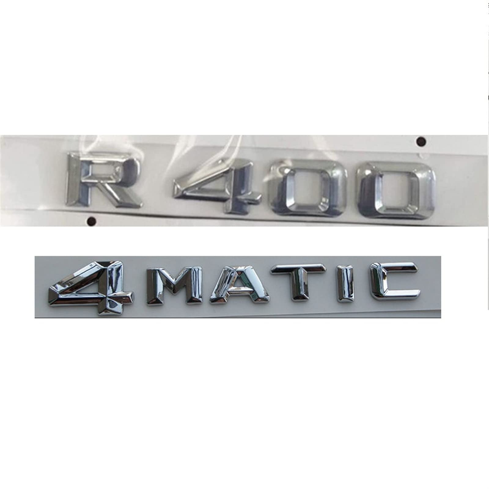 Chrom R 400 4 Matic Kofferraum hinten Buchstaben Worte Abzeichen Emblem Aufkleber Aufkleber passend for Mercedes Benz R400 von LOTOAK