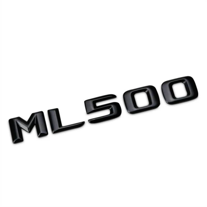 LOTOAK 3D ABS Schwarz Auto Hinten Stamm Abzeichen Aufkleber Emblem ML 300 320 350 400 500 Logo Kompatibel for Mercedes ML300 ML350 W166 W163 W164 Zubehör (Color : ML 500 Black) von LOTOAK