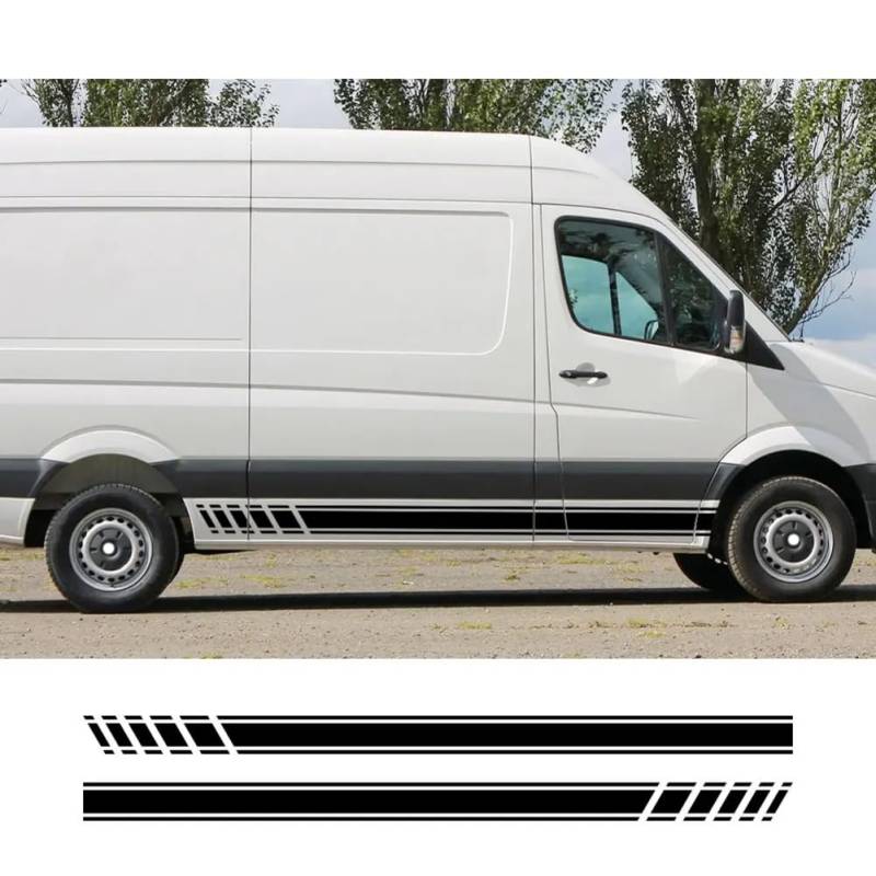 2 Stück Autoaufkleber, für VW Crafter Streifen Sport Styling Grafiken Camper Van Vinyl Dekor Aufkleber Auto Tuning Zubehör von LOUHCZDH