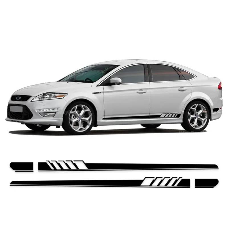 2 Stück Racing Sport Tür Seitenstreifen Rock Aufkleber Carbon Faser Vinyl Aufkleber, Für Ford Mondeo MK3 MK4 MK5 St Line Zubehör von LOUHCZDH