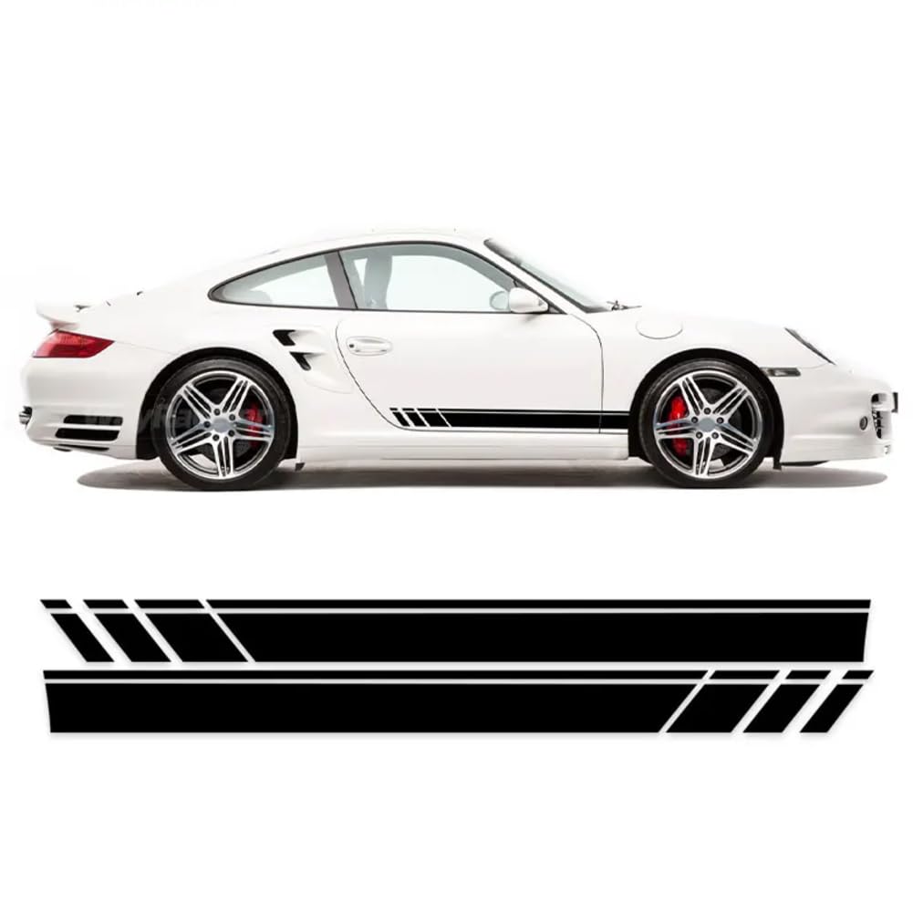 2 Stück Türseitenstreifenaufkleber Racing Sport Carbon Fiber Vinyl Grafikaufkleber, Für Porsche 911 997 996 GT3 GT2 RS Zubehör von LOUHCZDH