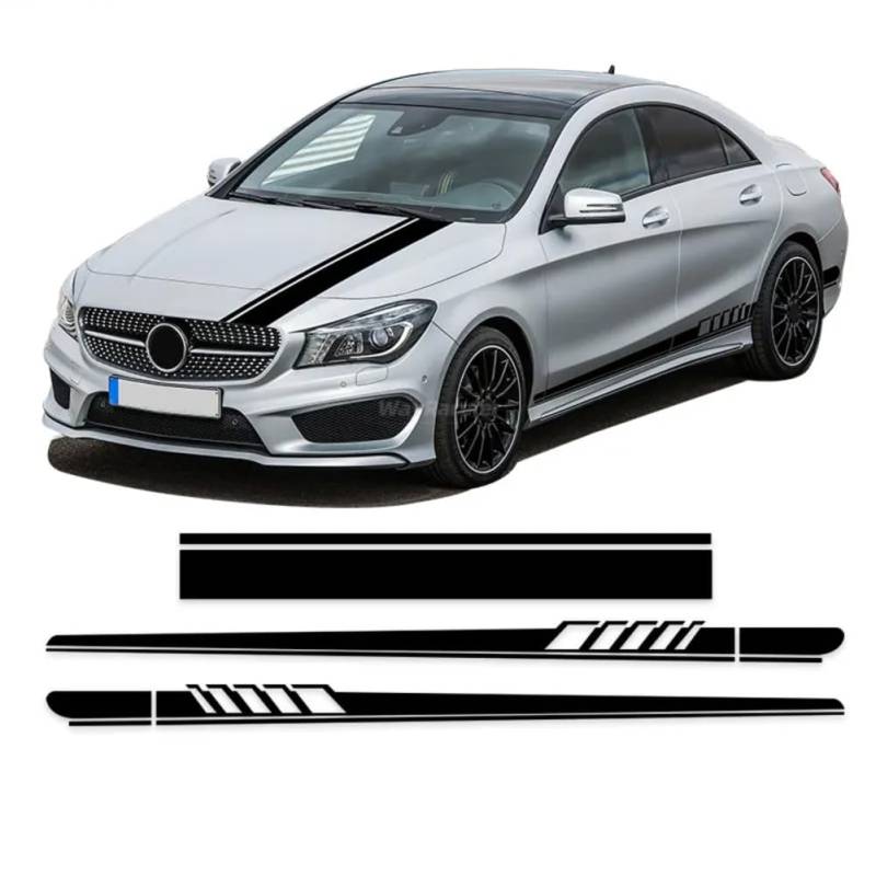 3-TLG. Edition One Styling Seitenstreifenaufkleber Motorhaubenaufkleber, für M=ercedes B=ENZ C117 C118 W117 W118 X117 X118 CLA-Klasse AMG CLA45 von LOUHCZDH