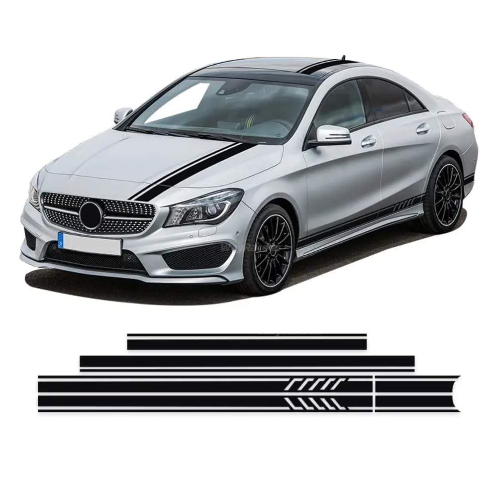 4 Stück Edition One Motorhauben-Dach-Heck-Kofferraum-Aufkleber Seitenstreifen Rockaufkleber, für M=ercedes B=ENZ C117 X117 W117 C118 X118 W118 CLA AMG von LOUHCZDH