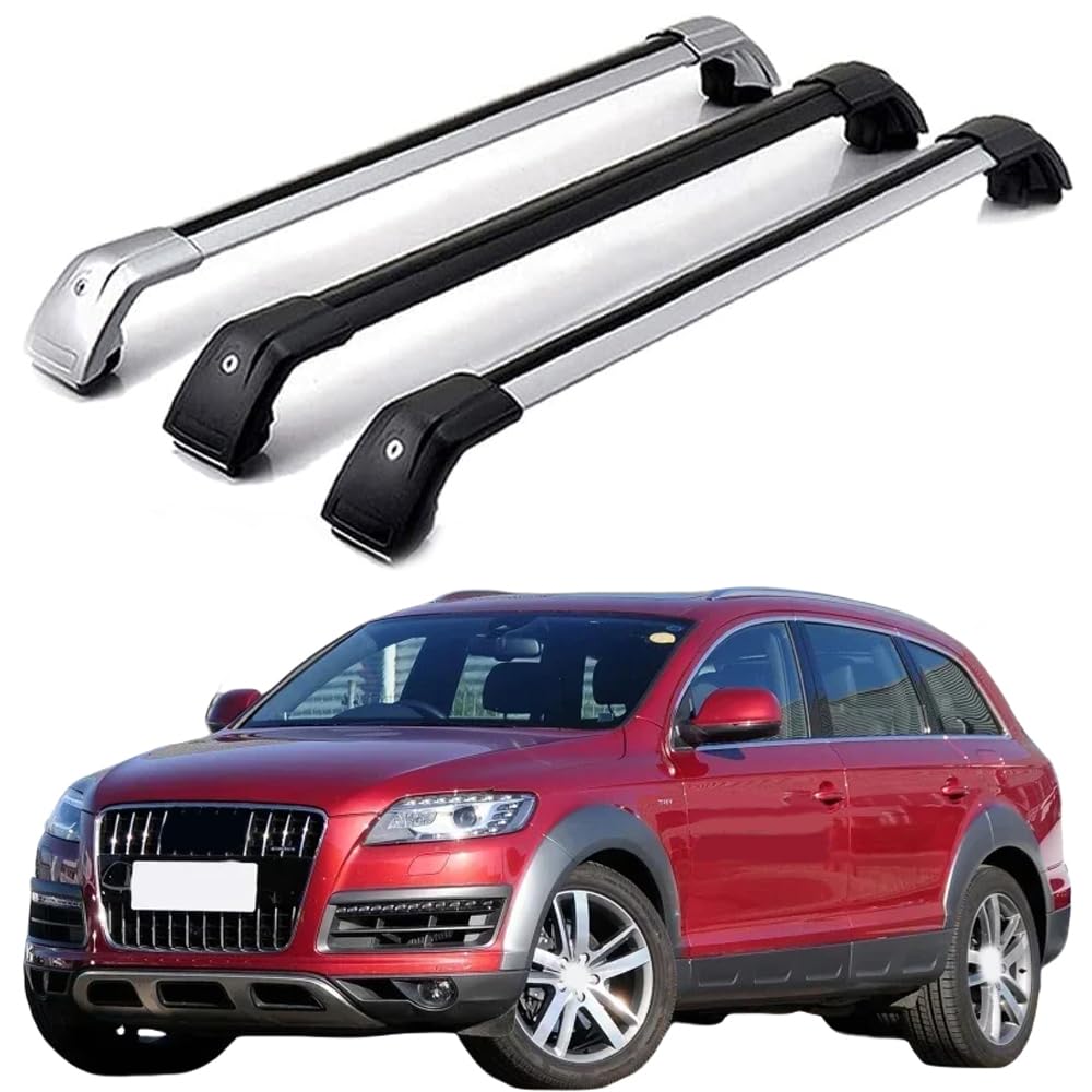 DachträGer RelingträGer für A-UDI Q7 5 4L SUV 2006-2015, Dachgepäckträger Dachträger Querträger Aluminium Diebstahl-Bars Auto Zubehör 2 Stück,Black von LOVVEEUV