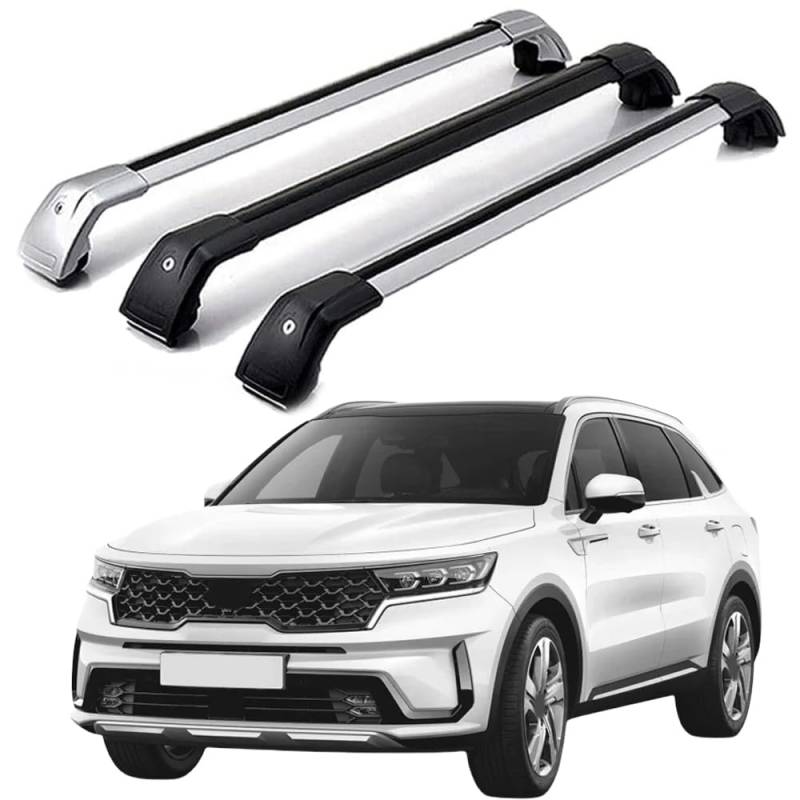 DachträGer RelingträGer für KIA Sorento mq4 2020-, Dachgepäckträger Dachträger Querträger Aluminium Diebstahl-Bars Auto Zubehör 2 Stück,Black von LOVVEEUV